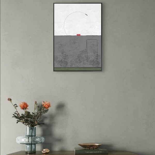 Digital Abstract Art Print Hand Drawn Geometric Design, Scandinavian Decor (UNFR