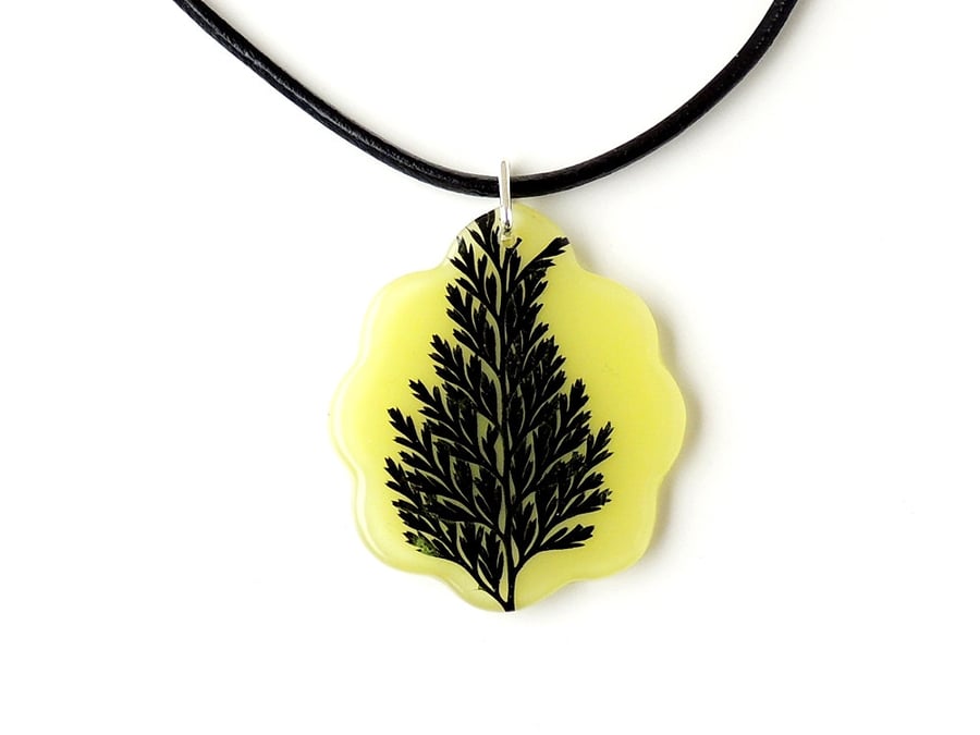 Black Leaf Necklace - 1637