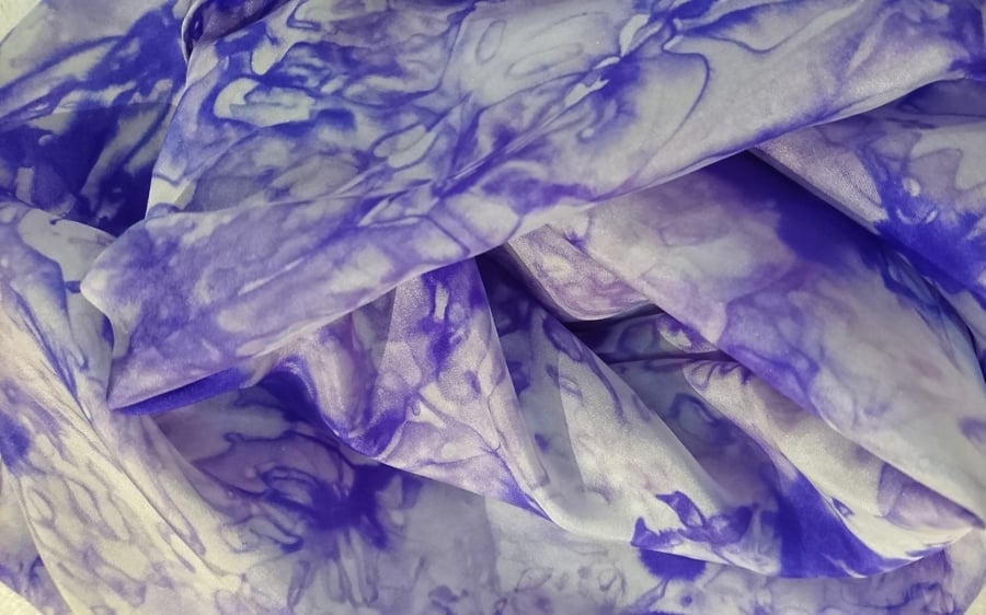Vibrant Purple 34 inch square - Hand Painted 100% Silk Scarf