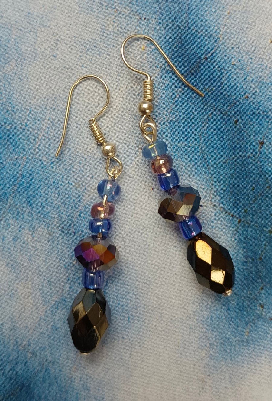 Gorgeous Glass Earrings made from Recycled Beads