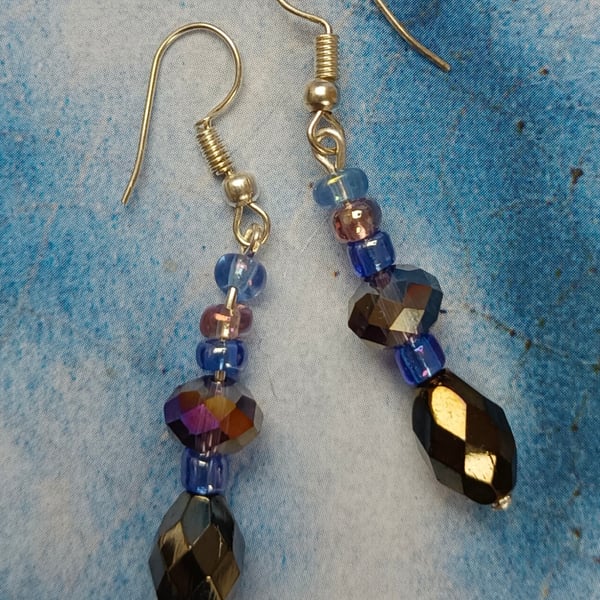 Gorgeous Glass Earrings made from Recycled Beads