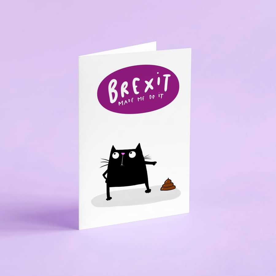 Brexit Black cat Card