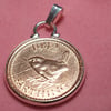 1942 78th Birthday Anniversary Farthing coin in a Silver Plated Pendant mount