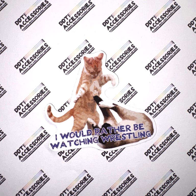 I would rather be watching wrestling - Pro Wrestling Sticker (2.5")
