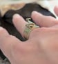 Sculptural Textured Brass Ring - Adjustable Contemporary Statement Ring - Image 1