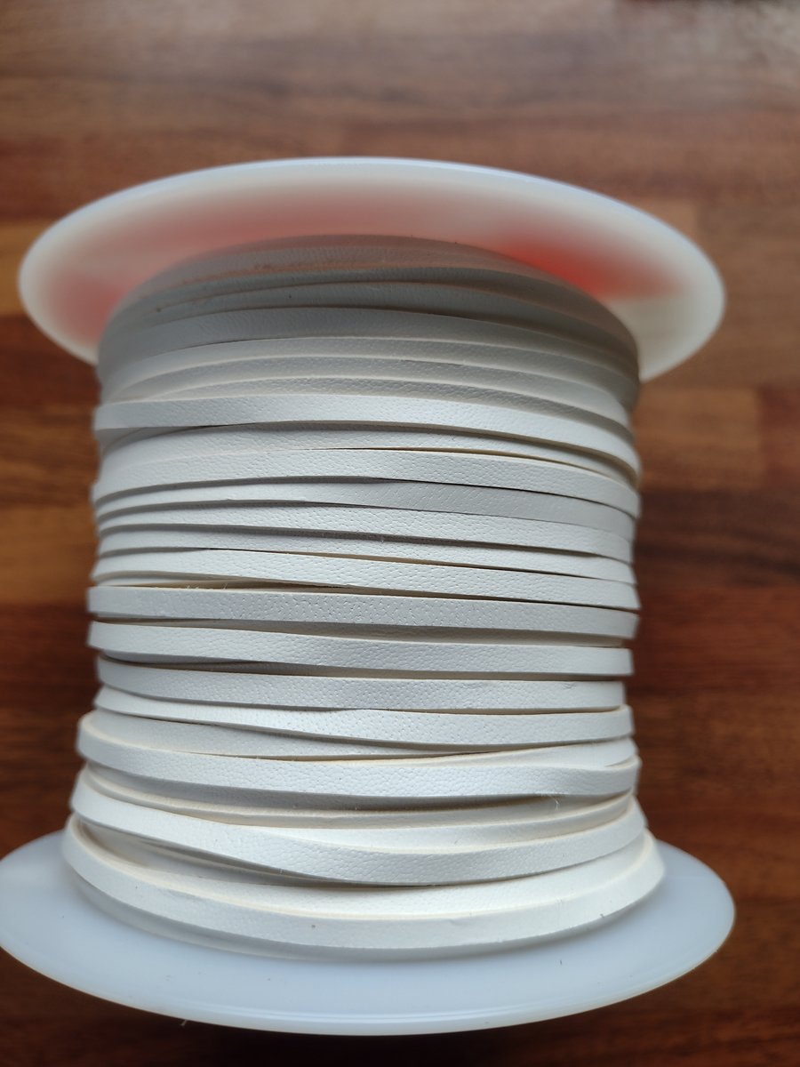 Kangaroo Leather Lace 3mm premium quality White 1m