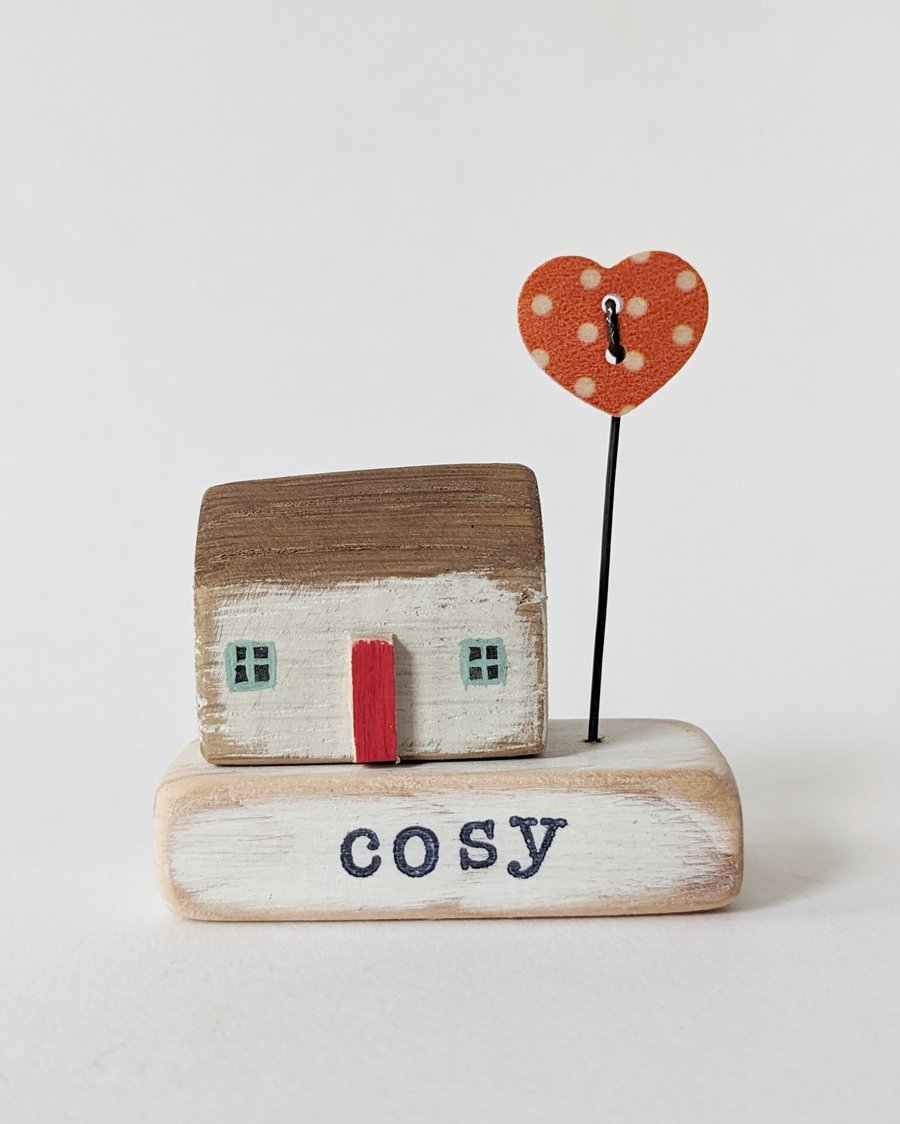 Little Wooden Handmade House and Base in a Bag - cosy