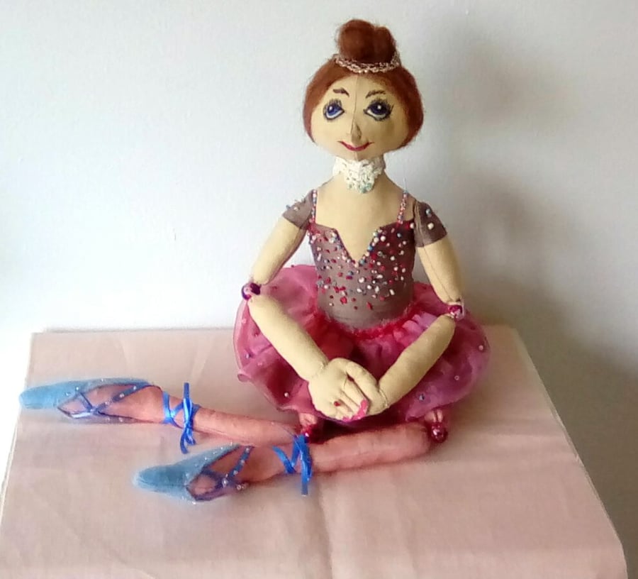 Beaded Ballet Dancer Doll, Handmade Doll, Collectable Doll