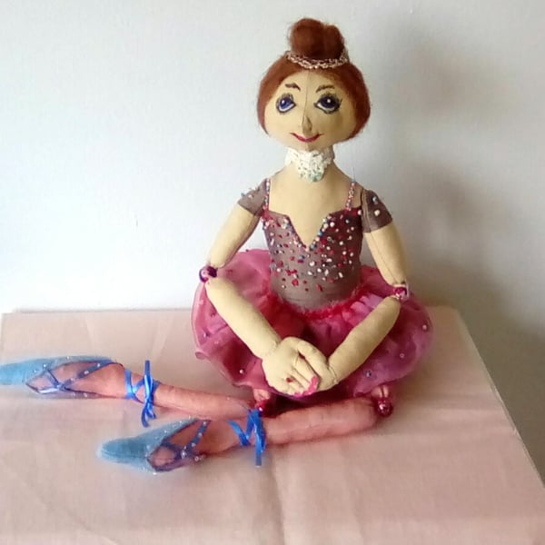 Beaded Ballet Dancer Doll, Handmade Doll, Collectable Doll