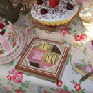 Sweet Set of 6 Fake French Fondant Fancies Fake Cakes China Cake Stand Shop Disp