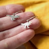 Eco Silver T-Rex Dino half hoop Earrings