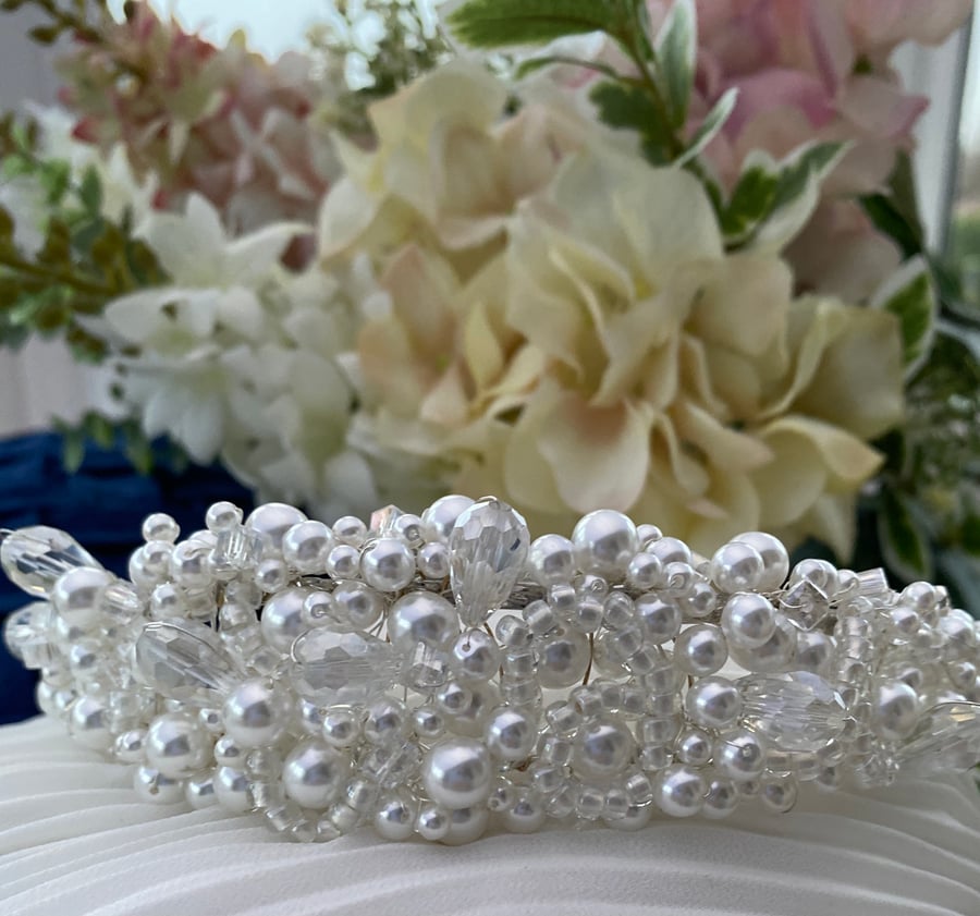 The Rheanna - Bridal headdress - Bridal tiara - Fairy crystal tiara