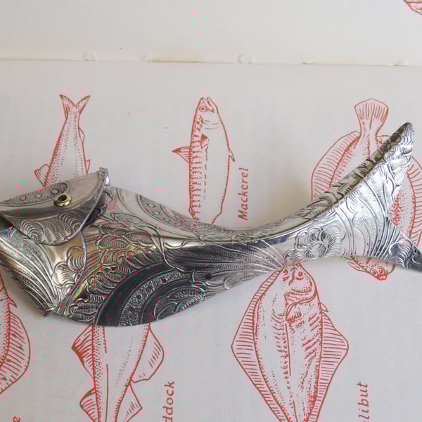 Pewter Sardine light Pull or Wall Hanging