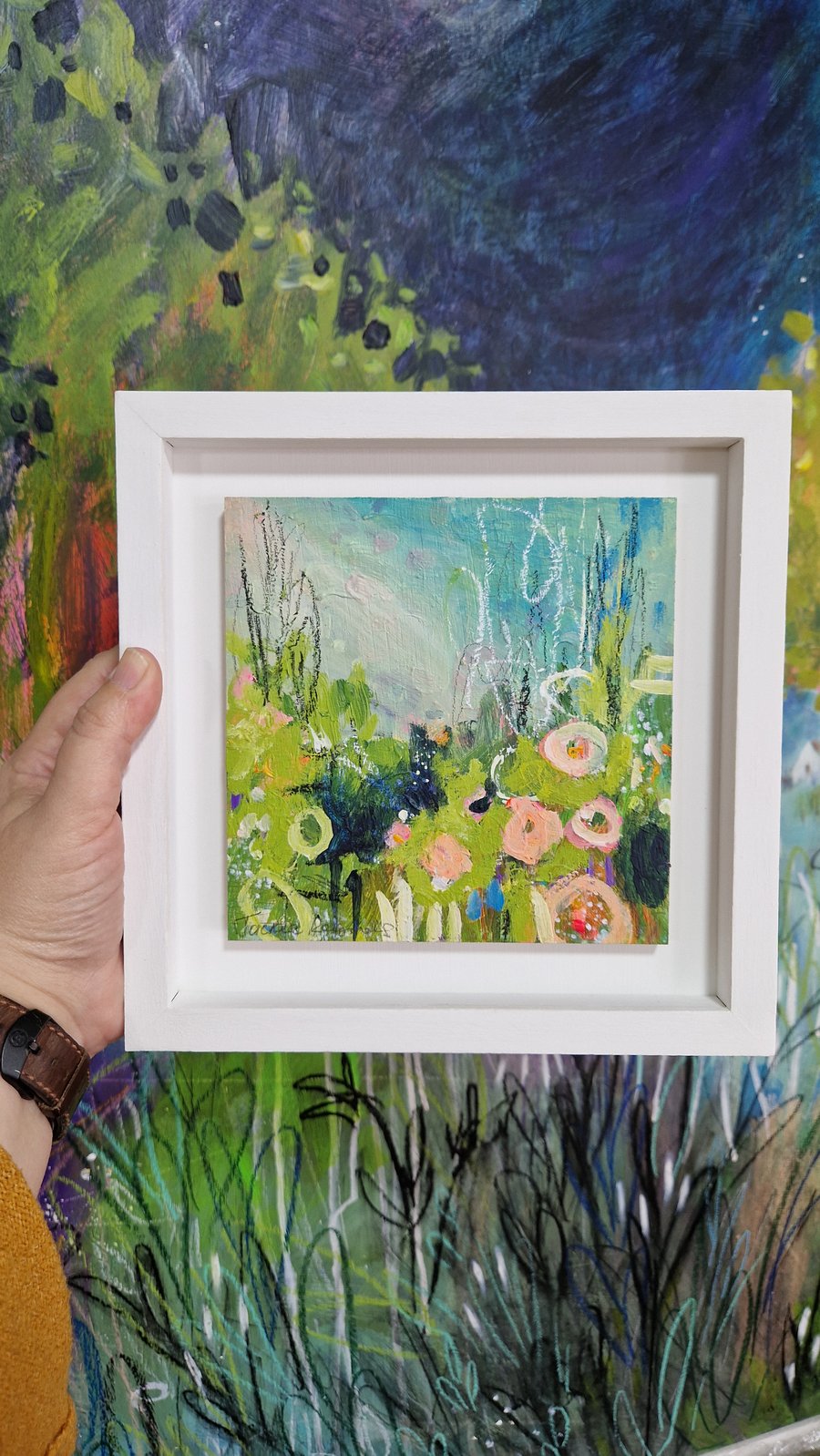 'On a clear day'  Original mixed medium painting 