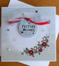 Festive Wishes Christmas Card - Wreath With Poinsettias - Red and Eau de Nil - Image 10