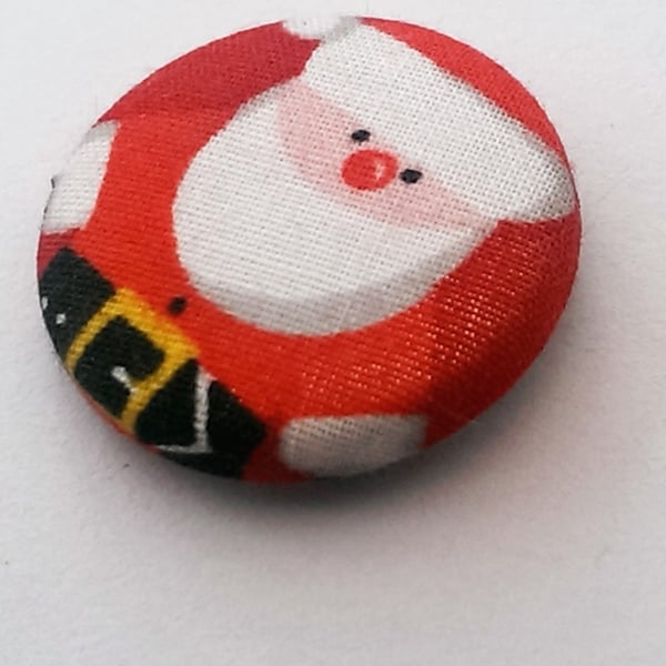  Christmas Father Christmas Fabric Badge (Red)