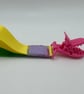 Ribbon Fidget with Colourful Plastic (Pacifier-Braces Style) Clip - Image 1