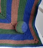 Handmade baby, square blanket with matching rattle - Image 1