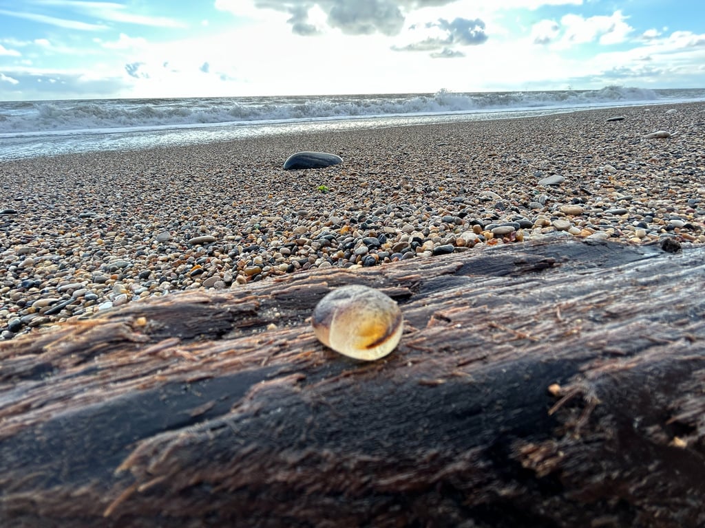 Unique Seaham beach, multi-colour sea glass piece - Amber and yellow