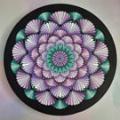 Night Garden Original Hand Painted Wood Panel Mandala