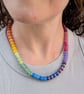 Rainbow Jade Bead Necklace - JBJ2067 - Image 6