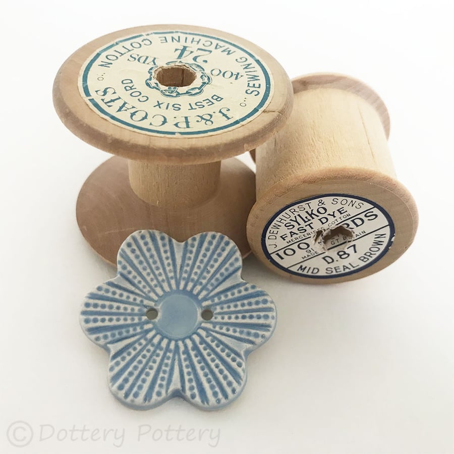 Large ceramic flower shaped button
