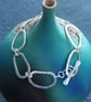 Hallmarked silver bracelet, hammered silver, large links - Image 6