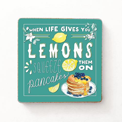 When Life Gives You Lemons Illustrated Wooden Fridge Magnet