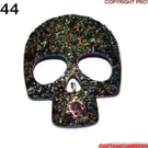 Large petrol coloured sugar skull UN44
