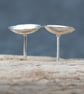 Studs, Sterling Silver Round Disc Stud Earrings, Abstract Texture.  - Image 3