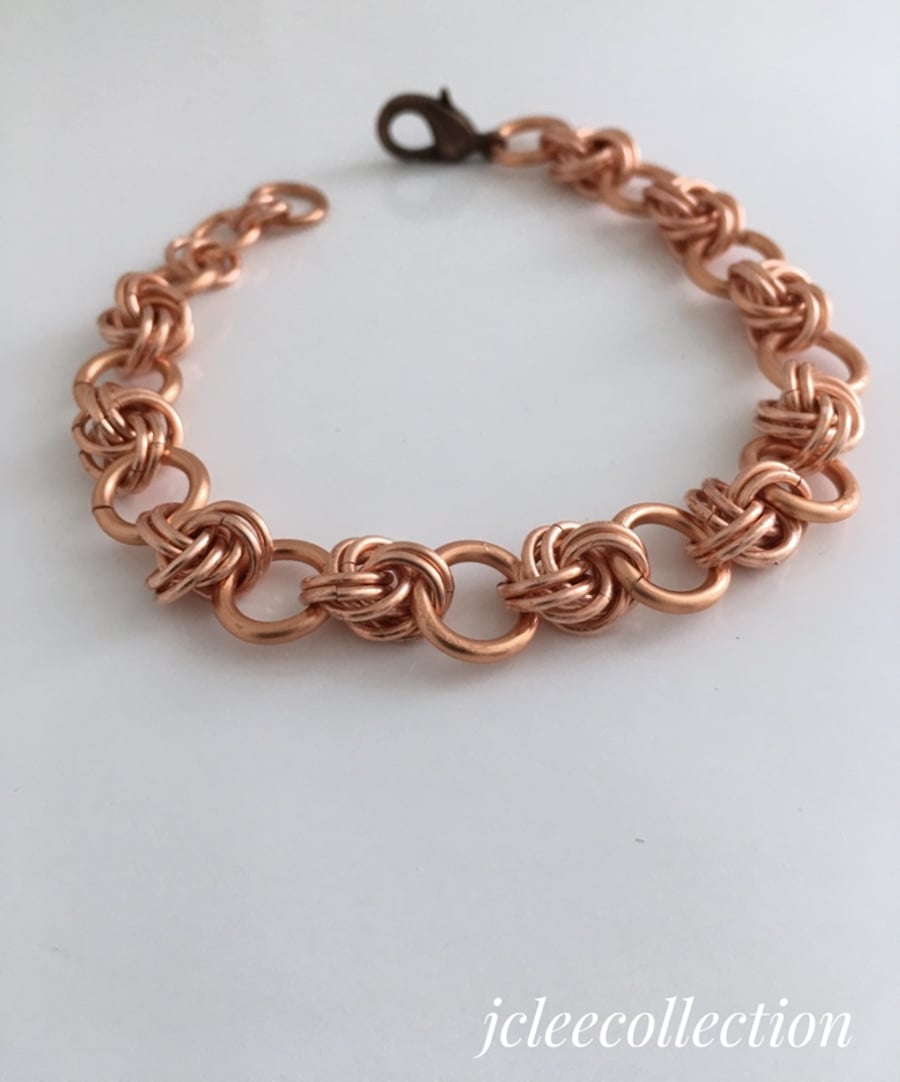 Copper Infinity Bracelet, Copper Anniversary Gift for Her