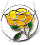 Rose Ring Suncatcher Stained Glass Yellow Handmade Gift Flower - Image 6