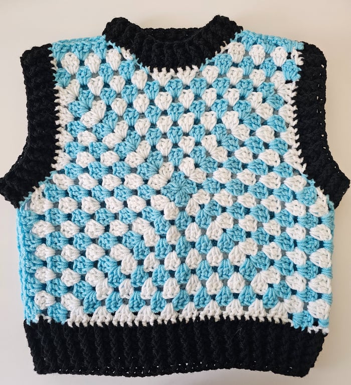 Adult crochet cropped sweater vest