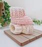 Cutie Pie Crochet Baby Booties - Peach, Custard & Pecan Pie - 0-6 Months - Image 6