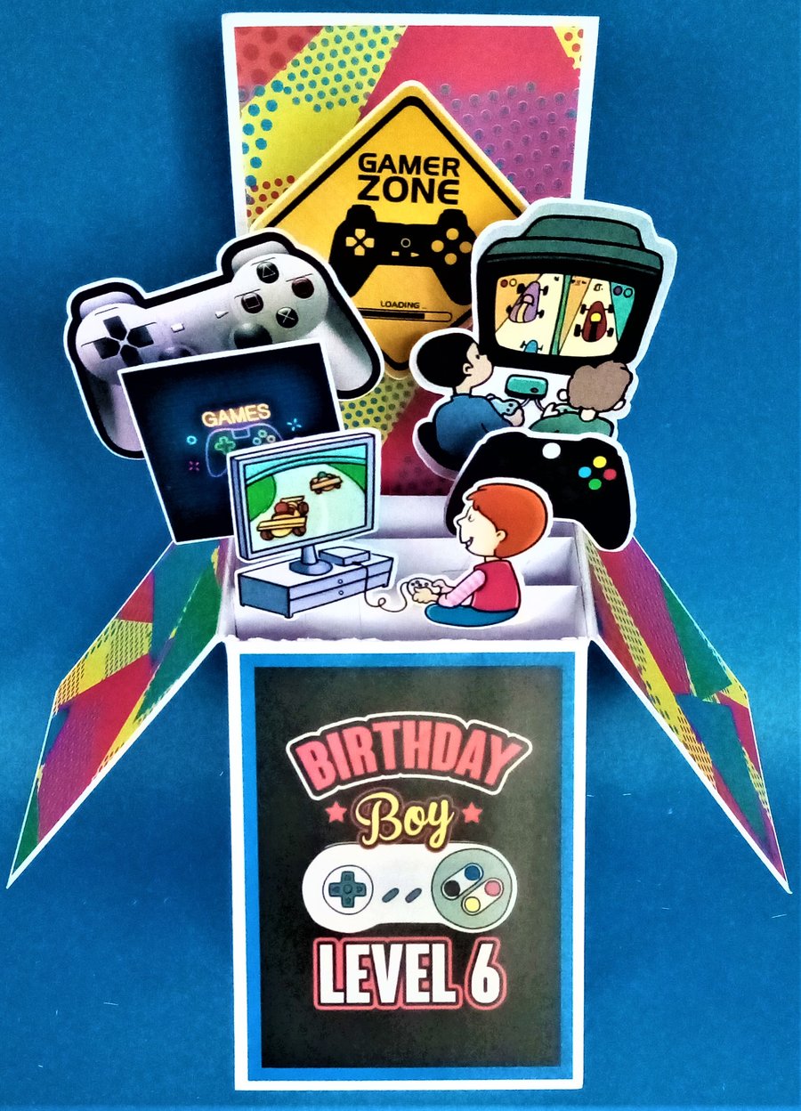 Gaming 6th Birthday Card