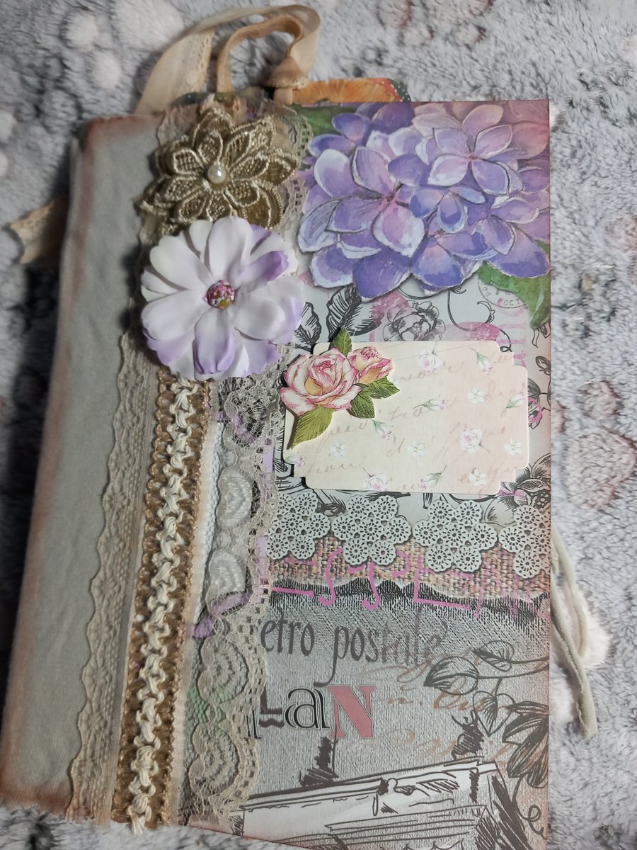 Handcrafted Unique Mixed Media Calendar Monthly Organizer -  Junk Journal Style