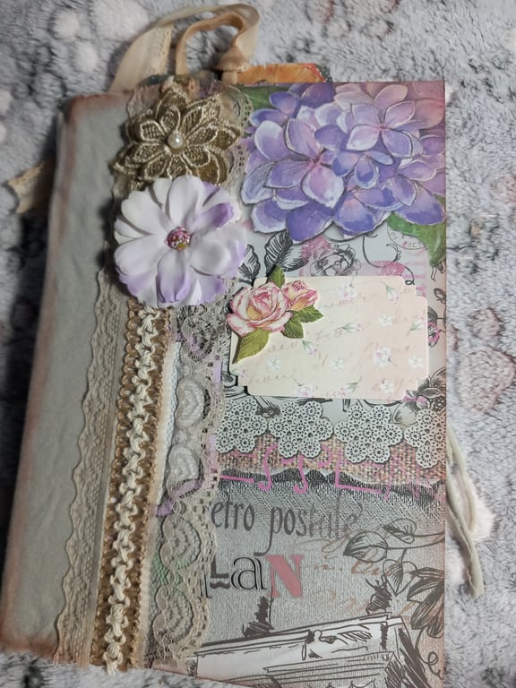 Handcrafted Unique Mixed Media Calendar Monthly Organizer -  Junk Journal Style