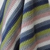  SALE Half Price Crochet Striped  Baby Blanket Springtime Colours