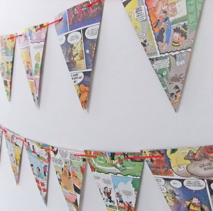 Beano Bunting - paper bunting upcycled from Bea... - Folksy
