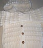 White hooded cardigan handmade for a small girl ages around 2.5 years old  - Image 2