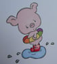 Birthday Card - Pig in a Puddle - Image 2