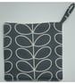 Pot Holder Potholder Grab Mat Kitchen Cookware Pad Grey Stem Leaves - Image 1