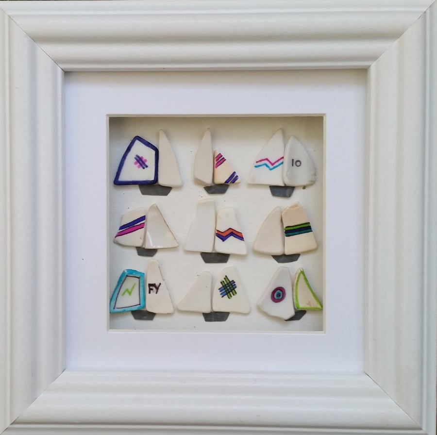Sea Pottery Yachts, Pictures of Boats, Made in Cornwall, Coastal Wall Decor, 