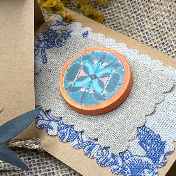 Floral butterfly wooden brooch perfectly imperfect