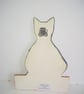 Pottery Cat wall hanging, hand made, black and white,quirky Cat wall plaque - Image 4