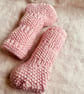 Long Legged Knitted Booties for Carried Babes - Pale Pink Yarn - 0 to 3 Months