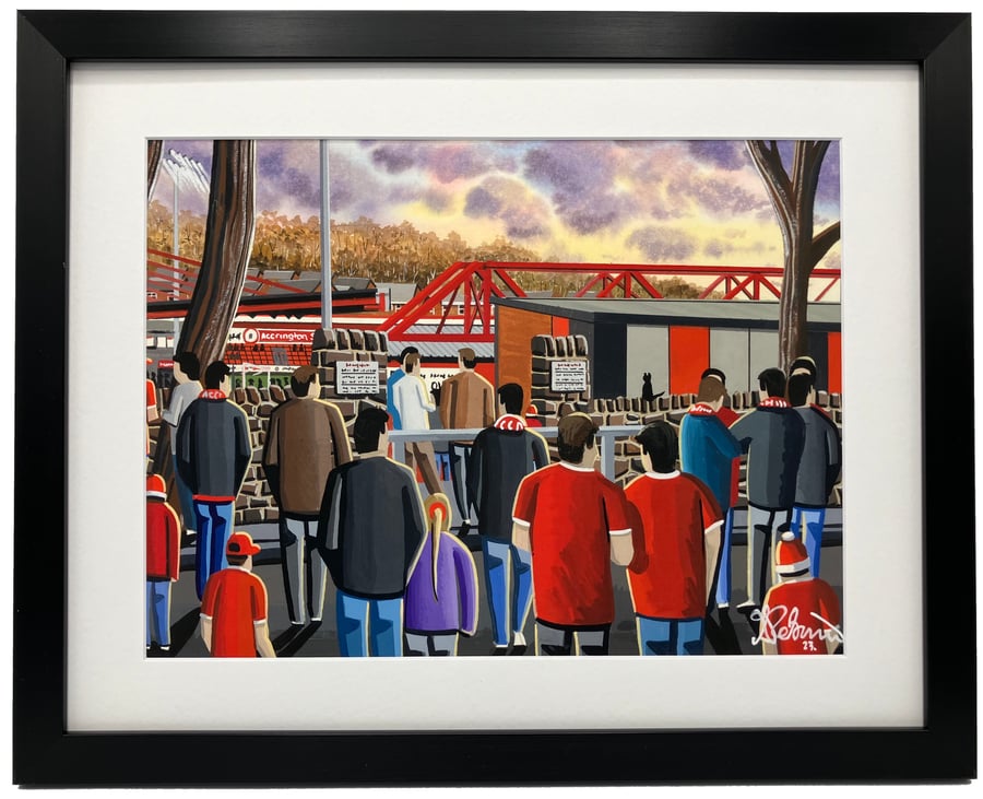 Accrington Stanley FC, Crown Ground. High Quality Framed Football Art Print