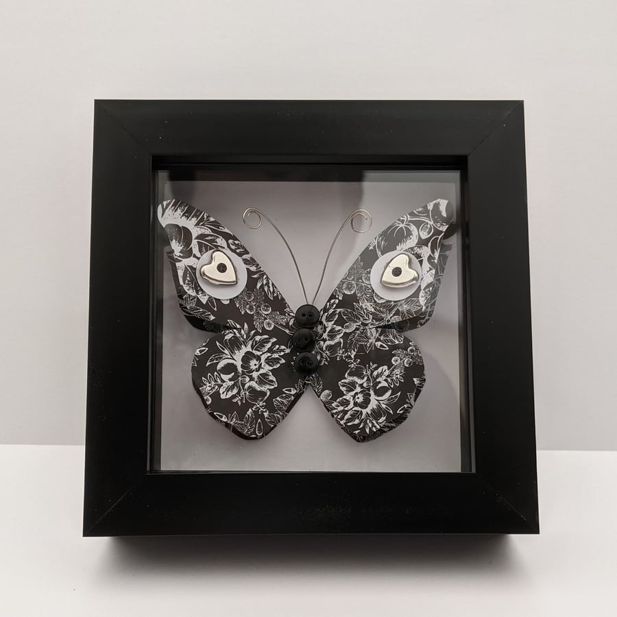 Monochrome papercraft flower box picture frame Folksy