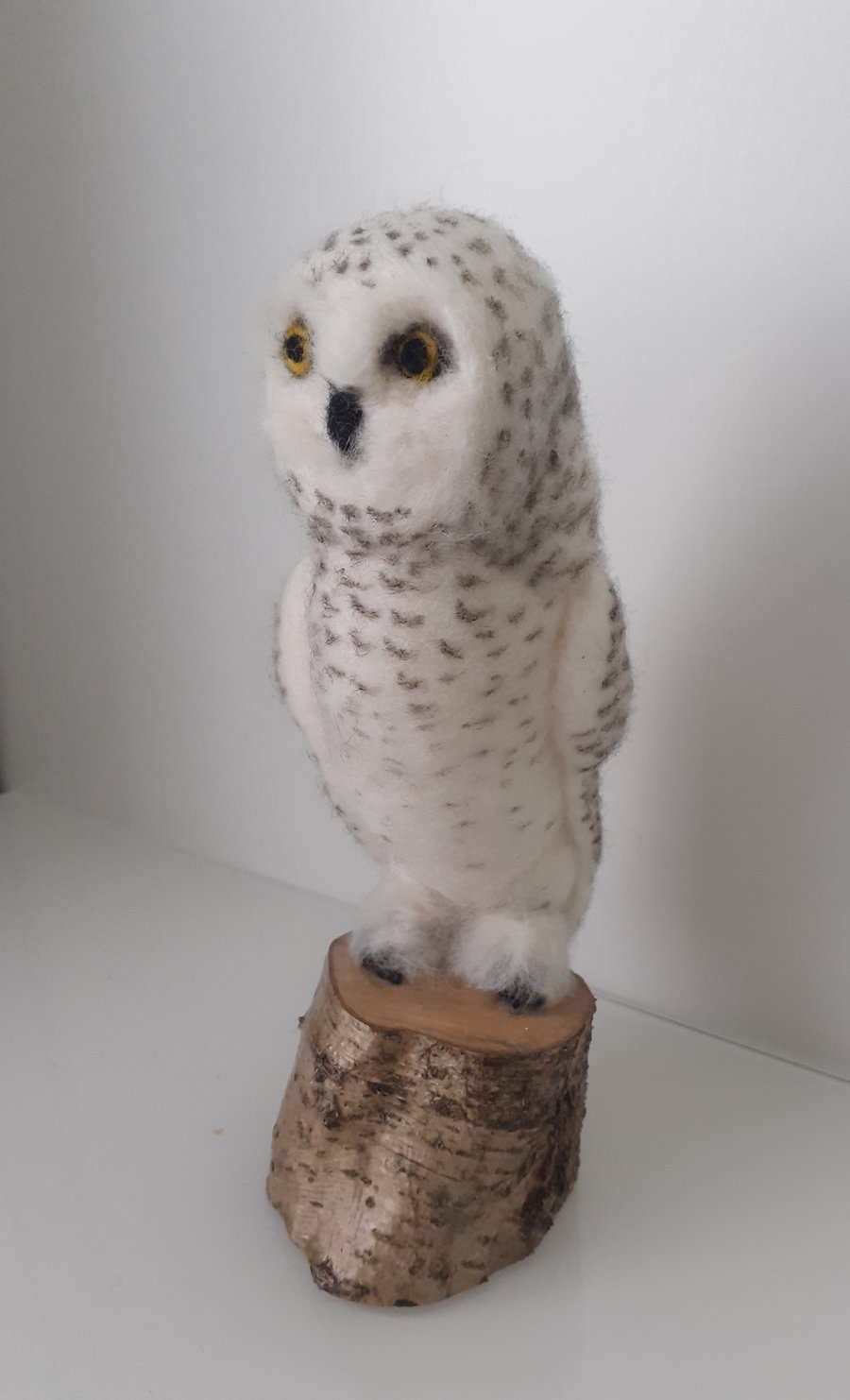 Needle felted wool Snow Owl sculpture ooak,collectable 