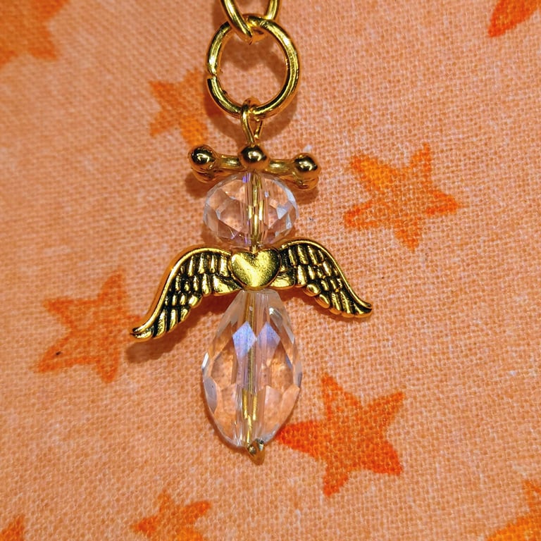 Angel Keyring - Gold Chain - Choose a colour